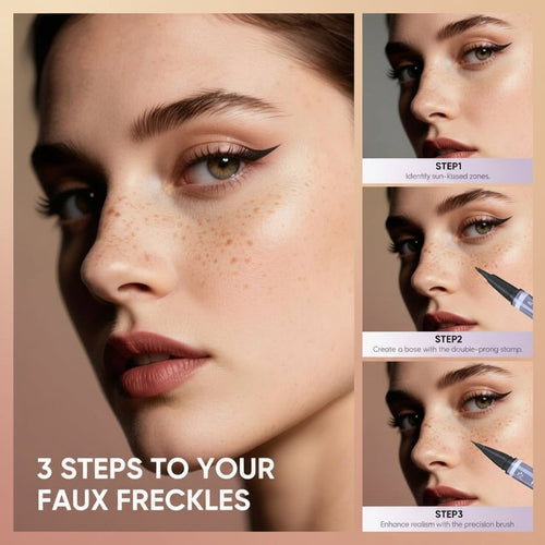 2CHILL 2-In-1 Dual Ended Microblading Freckle Pen & Freckle Stamp,Waterproof Microblading Freckle Maker with Precision Tip for Natural Freckle Makeup, Brows, Eyeliner, Last 24Hrs